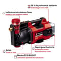 Miniatyrbild 2 av 4: Einhell Trådlös bevattningspump AQUINNA 36/38 F LED Solo Power X-Change (36V) Levereras utan batteri eller laddare