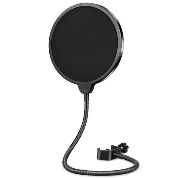 Mikrofonpopfilter, vind- och popfilter för mikrofon med vridbart stativ 360° flexibel rotation
