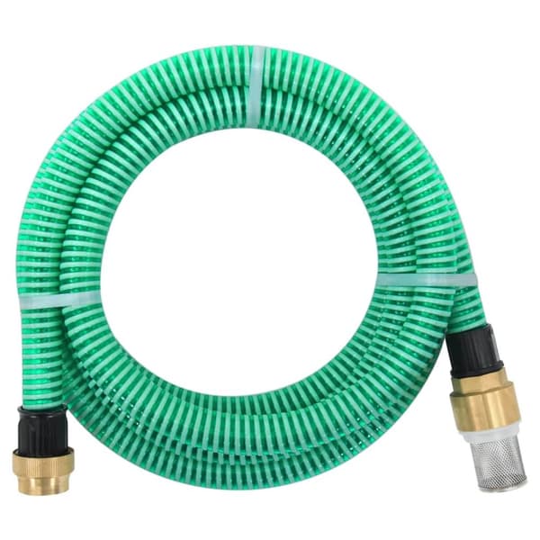 Sugslang med kopplingar mässing grön 1,1" 7 m PVC