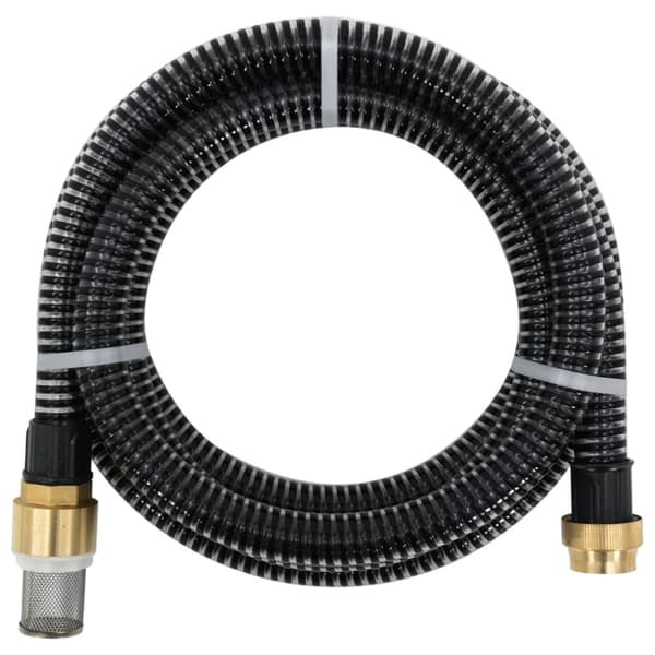 Sugslang med kopplingar mässing svart 1,1" 20 m PVC