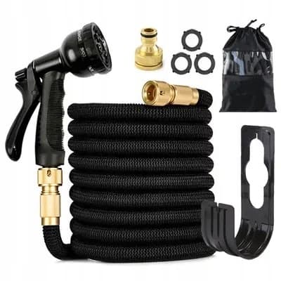 TRÄDGÅRDSSLANG 30m EXTENSIV FLEXIBEL + ANSLUTNINGAR + SPRAYPISTOL