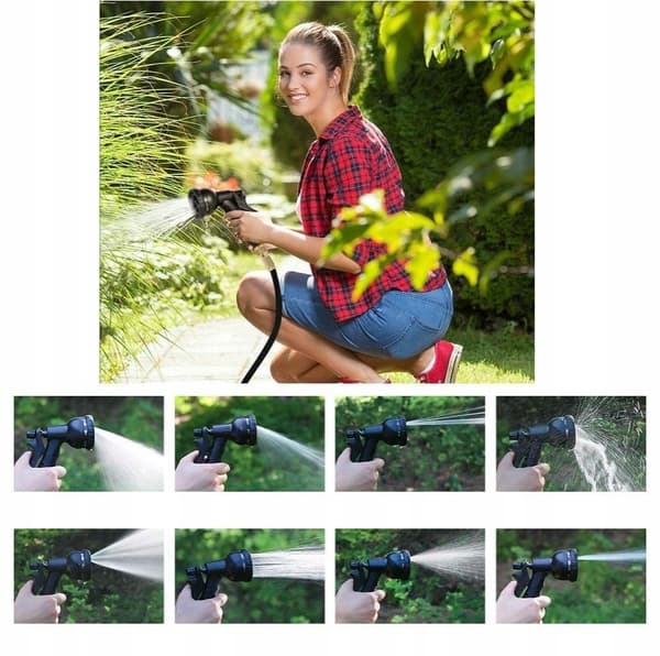 TRÄDGÅRDSSLANG 30m EXTENSIV FLEXIBEL + ANSLUTNINGAR + SPRAYPISTOL