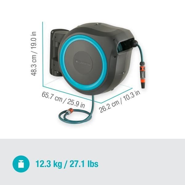 GARDENA RollUp L automatisk väggdispenser - Längd 30m - Ø13mm - Komplett kit - 5 års garanti