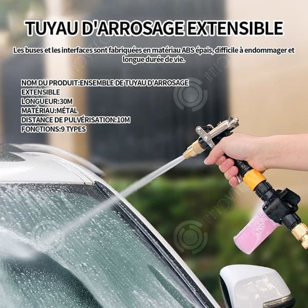 INN Expanderbar trädgårdsslang 30m legeringar Flexibel Magic Hose Anti-Leak Lätt och lätt att förvara Expanderbar trädgårdsslang Gul