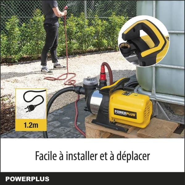 Elektrisk Vattenpump POWERPLUS POWXG9554 - 1000W - 3500 l/h - 44m - Vatten upp till 35°C