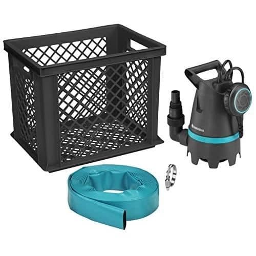 Nedsänkt pump - GARDENA - 10 500 l/h - Tryckhöjd 6m - Kit med platt slang ingår