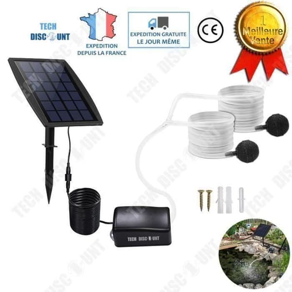 BK TD® solar akvariepump 1L- min extern tyst komplett filter utomhusdamm luftning dekoration design billig eko