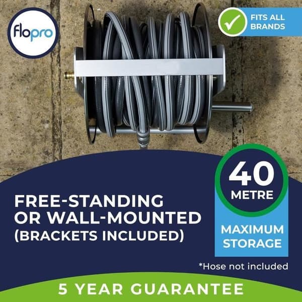 Flopro Professionell Grävarslangvinda i metall