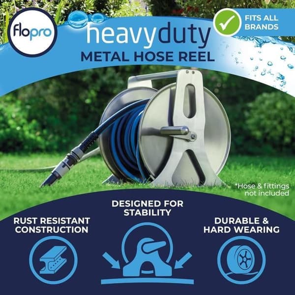 Flopro Professionell Grävarslangvinda i metall