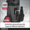 Miniatyrbild 6 av 6: Powerplus Elektrisk Vattenpump POWEW67906 - 750 W Nedsänkt Vattenpump, Maximal 35°C, 13.000 l/h, Trädgårdsverktyg
