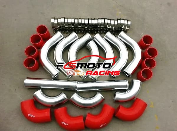 Intercooler Turbo Rør, Holdbar Silikone Konstruktions, 2,5 mm Vægtykkelse,RØD