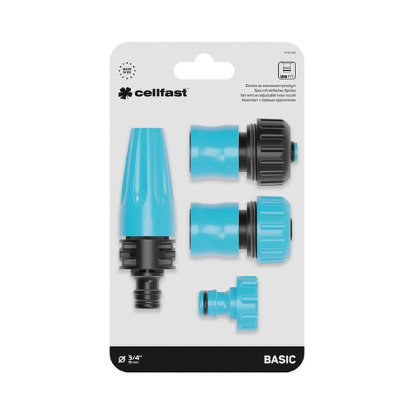 3/4” lige sprinkler til haveslange, sæt med 4