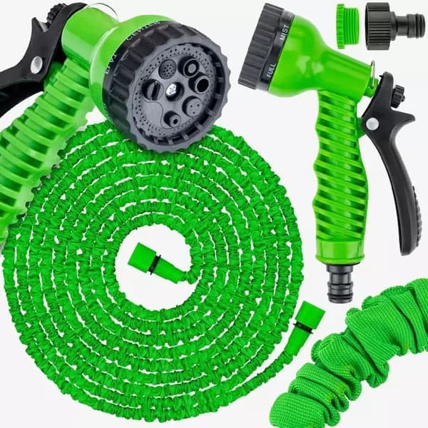 TRÄDGÅRDSSLANG FLEXIBEL EXTENSIV 5-15M KOPPLINGAR PISTOL 7 LÄGEN