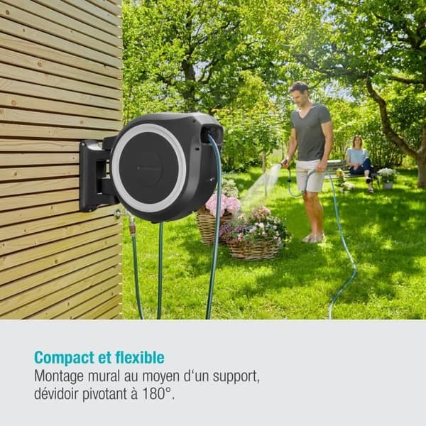 GARDENA RollUp XL automatisk väggdispenser - 35m - Ø13mm - Vit kantlist