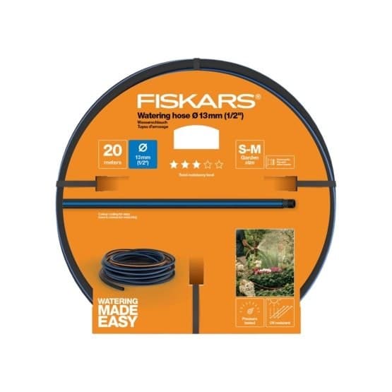 Fiskars 1027102 trädgårdsslang 20 m Ovanmarksslang Svart, Blå, Orange