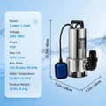 Miniatyrbild 2 av 4: Avloppslyftspump - VEVOR - 1300 W 333,3 L-min avloppspump - med utloppsadapter