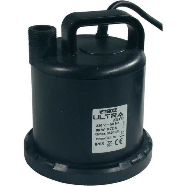 Sugpump - Ultrazero - 80 W - 3000 l/h - Motståndshöjd 3.1 m - Svart
