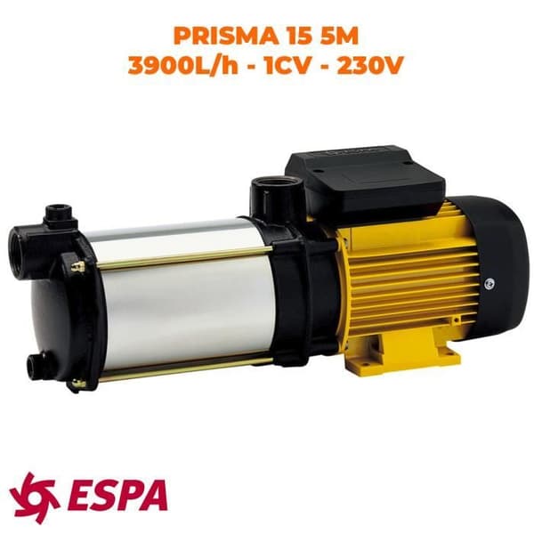 ESPA Horisontell flerstegs centrifugalpump för vattenförsörjning PRISMA 15 5M - 3.900L/h - 51m max. - 230V