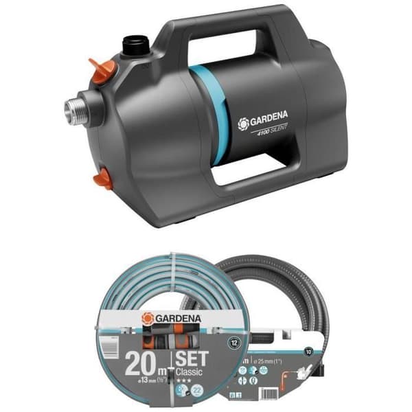 Trädgårdspump - GARDENA - 4200 Silent Set - 4200 l/h - 39 m - Elektrisk