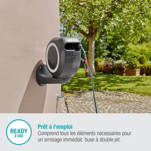 GARDENA RollUp M automatisk väggdispenser - Längd 20m - Ø11mm - Komplett sats - 5 års garanti