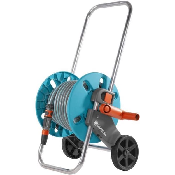 GARDENA CleverRoll S slangdispenser på hjul - Längd 20m - Ø13mm - med lans, kopplingar, kranmunstycke (18502-35)