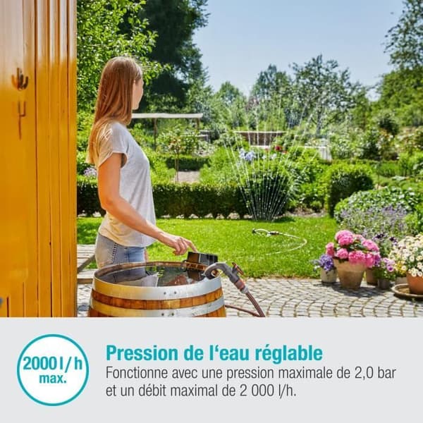 GARDENA Pump för regnvattenuppsamlare 2000/2 18V P4A utan batteri