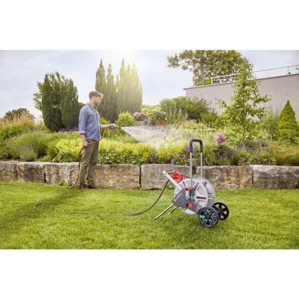 Slangdragare för trädgårdsslang - GARDENA - AquaRoll M Easy - 25 m - På hjul - Metal