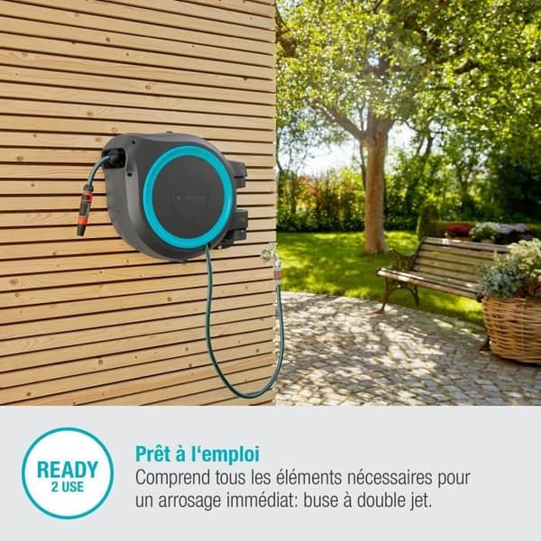 GARDENA RollUp L automatisk väggdispenser - Längd 30m - Ø13mm - Komplett kit - 5 års garanti