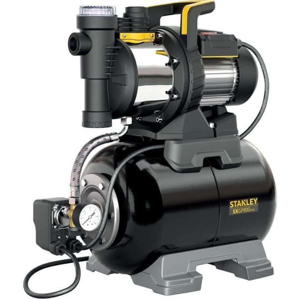 STANLEY boosterpump - stål och kol 900 W 24L för trädgårdsbevattning och hemtoalett