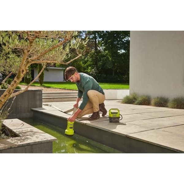 RYOBI - 18V dräneringspump - 4 200 l/h - max. 5 m - IPX7 - 3-läges timer - säljs utan batteri - RY18SPA-0