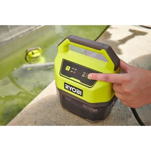 RYOBI - 18V dräneringspump - 4 200 l/h - max. 5 m - IPX7 - 3-läges timer - säljs utan batteri - RY18SPA-0