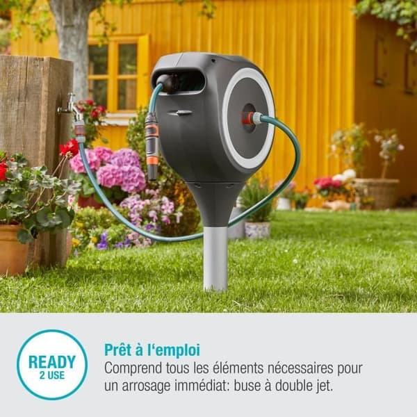 GARDENA RollUp S automatisk spikdispenser 15 m vit kant