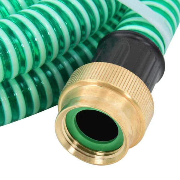 Sugslang med kopplingar mässing grön 1,1" 15 m PVC