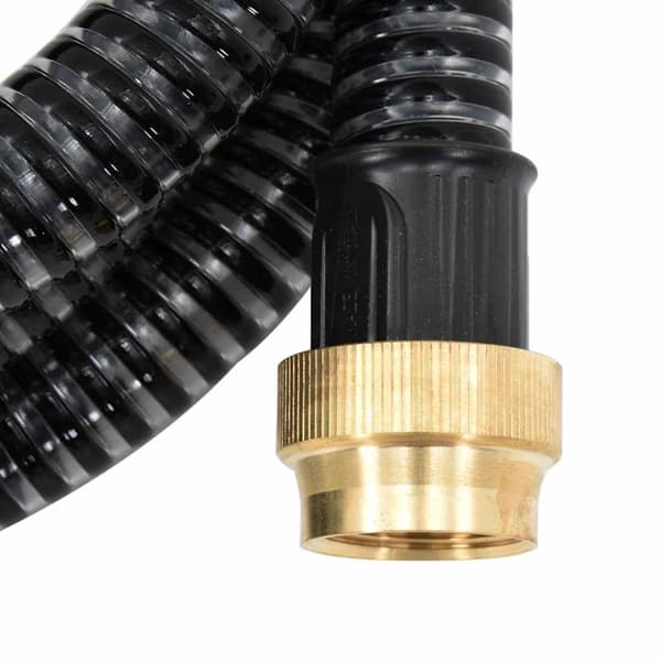 Sugslang med kopplingar mässing svart 1,1" 15 m PVC