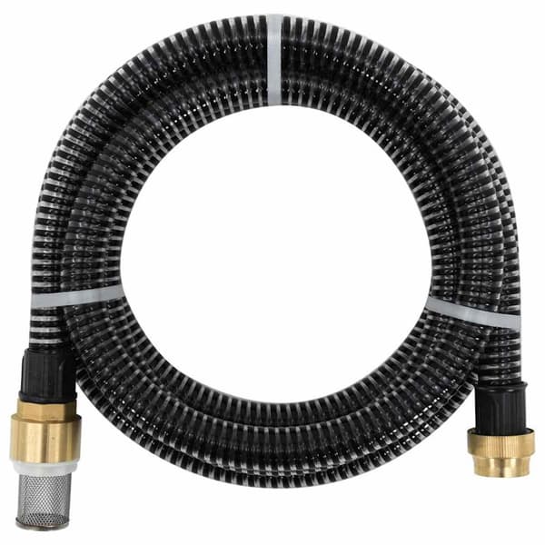 Sugslang med kopplingar mässing svart 1,1" 20 m PVC