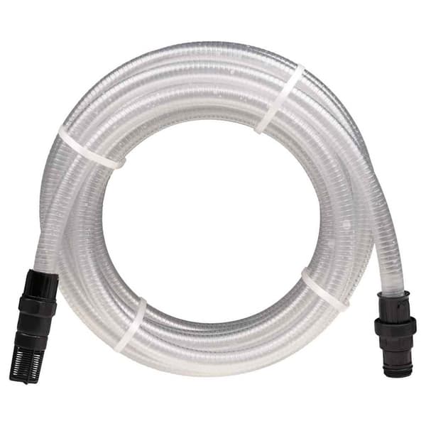 Sugslang med PVC-kopplingar transparent 1" 10 m PVC