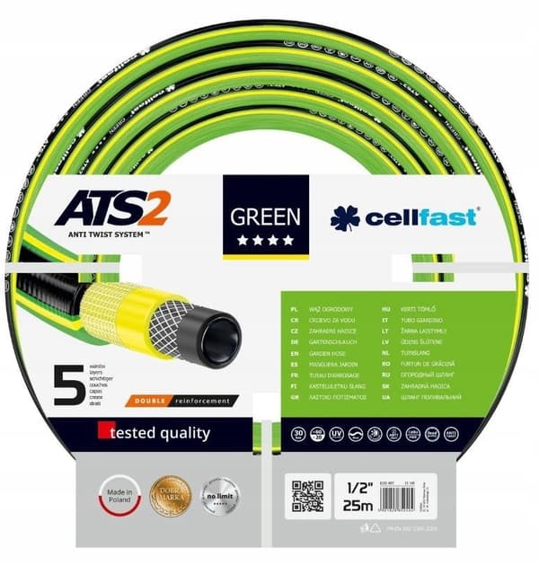 CellFast Green ATS2™ trädgårdsslang 5 lager 1/2 tum 25 m