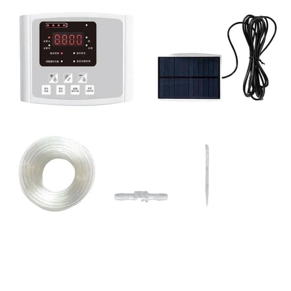 Drip Irrigation Device, Automatisk, Dobbelt Pumpe, Solcelledrevet,Grå dobbeltpumpe 20m