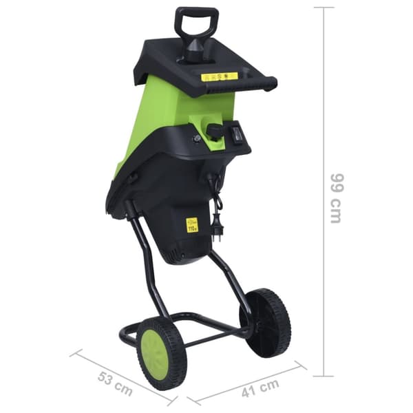 vidaXL elektrisk kompostkværn med 2 ekstra klinger 2400 W