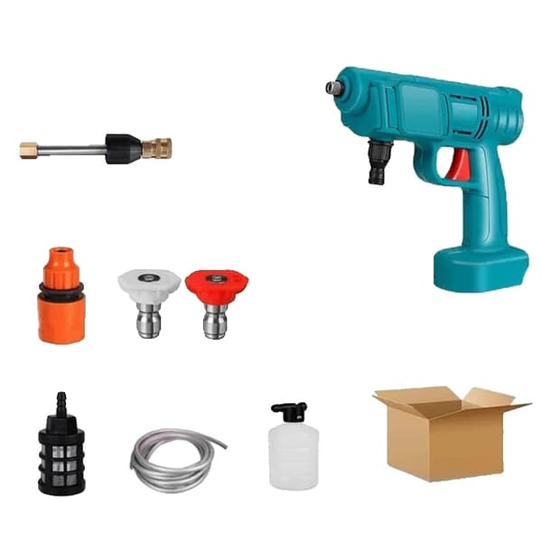 Bilvaskpistol, trådløs betjening, højtryksspray, Ingen batteri