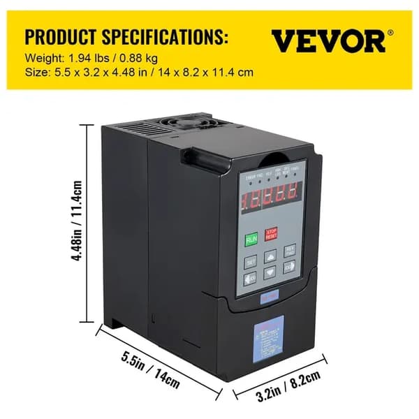 Frekvensomformer, Variabel Hastighedsdrev, CNC Fræsemaskine, 5,5KW 220V