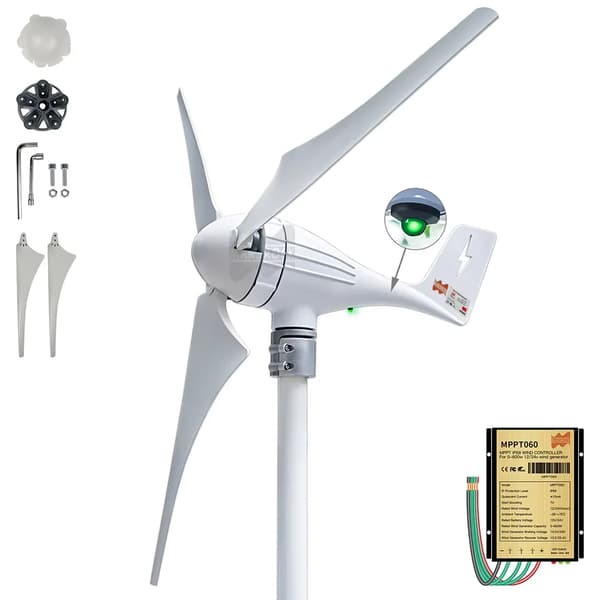 Tuuliturbiinigeneraattori, 400W teho, 3–5 lapaa, monipuoliset 12V/24V jännitevaihtoehdot,3Terää 600W, 12V