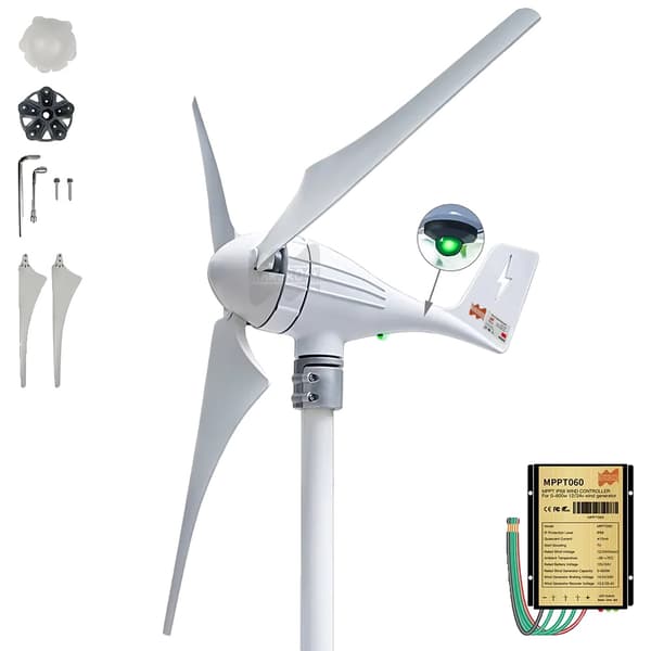Tuuliturbiinigeneraattori, 400W teho, 3–5 lapaa, monipuoliset 12V/24V jännitevaihtoehdot,3Terää 600W, 12V