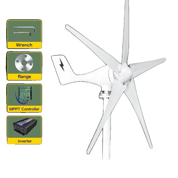 3000W Lille Vindmølle Generator, 5 Blade, 12V/24V/48V Vindkraft,Off Grid System 1, 24V, 1000W