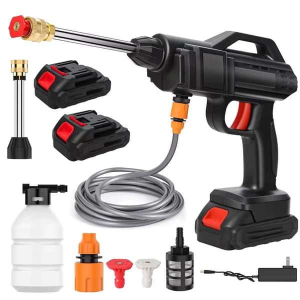 Trådløs Højtryksrenser, 600W Effekt, 319PSI / 435PSI Tryk,Med 2 batteri