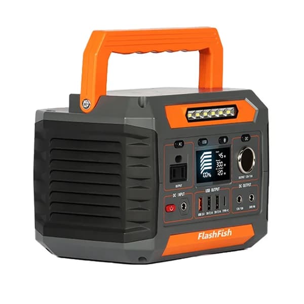 Transportabel solgenerator, høj kapacitet på 78000mAh, 260W output effekt,Sort Orange