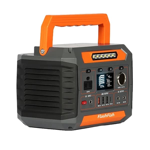 Transportabel solgenerator, høj kapacitet på 78000mAh, 260W output effekt,Sort Orange