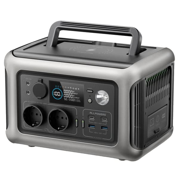 Kannettava virtasäiliö, 600W teho, pitkäkestoinen LiFePO4-akku,R600 Vain, EU