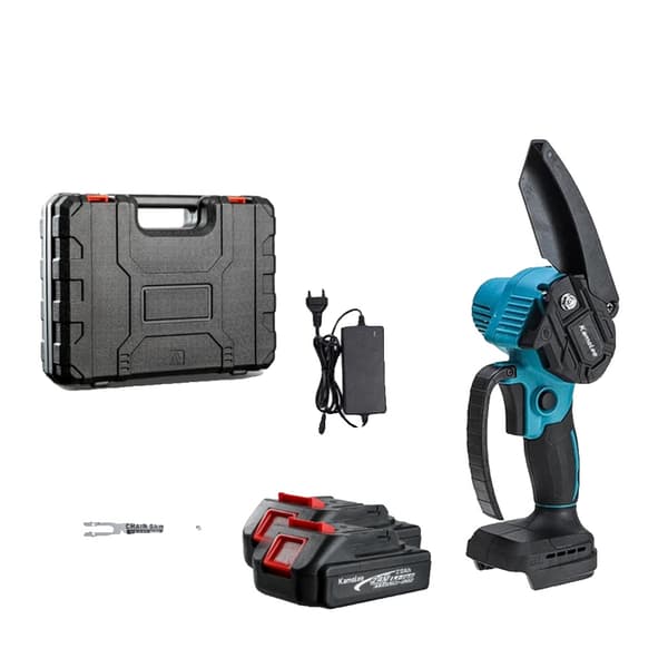 Kamolee 8-tums Mini Motorsåg, 2000W Borstlös Motor, 24V Högvarvsklippare,8 tum 2x3.0Ah Plast, EU
