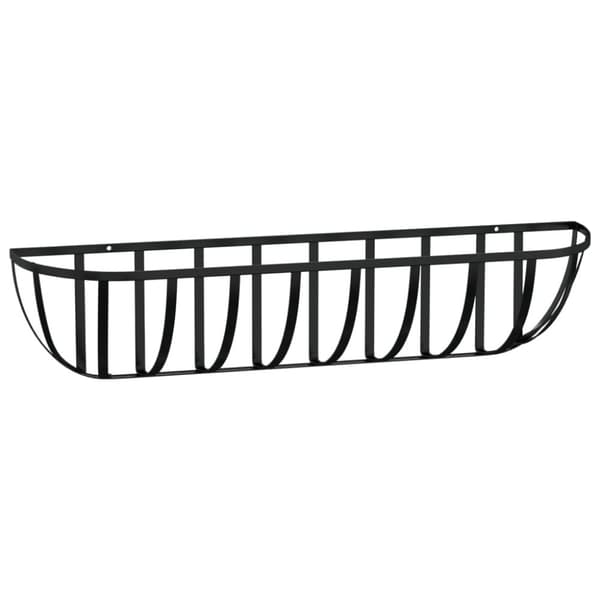 vidaXL Blomlådor 2 st med kokosfibrer svart 91x20x23 cm stål - Krukfat och brickor
